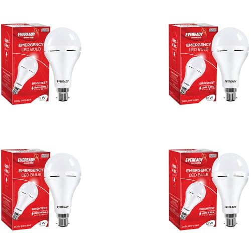 Eveready 12W B22D Emergency Inverter LED Bulb| Cool Day Light (6500K) | Energy Efficient | 4 Hour Battery Backup | Li-on Battery Inside (4) - Image 1