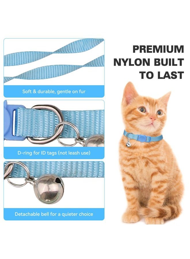 Waoduld 16 PCS Breakaway Cat Collars,Kitten Collar with Bell Cat Collars for Boy Girl Cats Breakaway Collar for Cats 7.5-12.6 Inch - Image 5