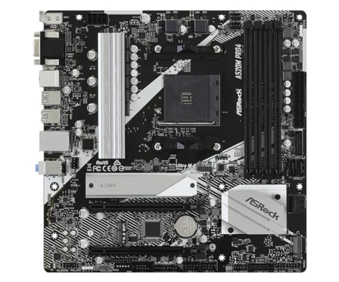 ASRock A520M Pro4 Amd Ryzen 3000/4000 Series (Soket Am4) Compatible With A520 Chipset, Micro Atx Motherboard [Domestic Authorized Dealer Product] - Image 2