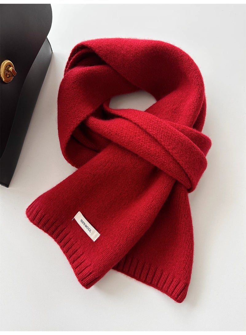 AuliceVerse 100% Pure Lambswool Scarf | Luxurious Red | Ultra-Soft & Skin-Friendly | Anti-Static | Gift Box – Ideal for Festive Gifting - Image 1