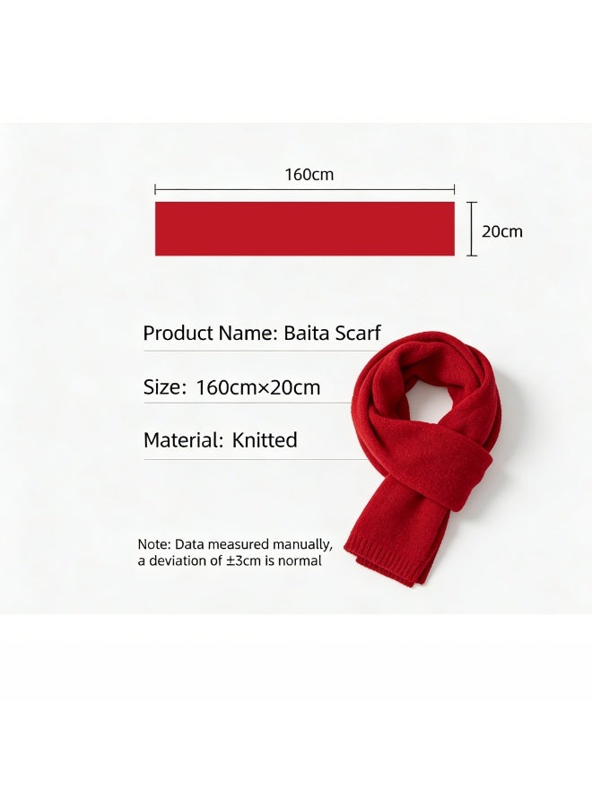 AuliceVerse 100% Pure Lambswool Scarf | Luxurious Red | Ultra-Soft & Skin-Friendly | Anti-Static | Gift Box – Ideal for Festive Gifting - Image 2