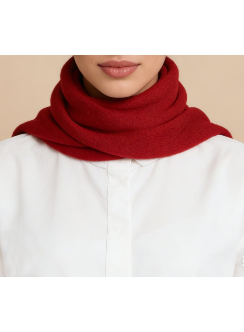 AuliceVerse 100% Pure Lambswool Scarf | Luxurious Red | Ultra-Soft & Skin-Friendly | Anti-Static | Gift Box – Ideal for Festive Gifting - Image 3