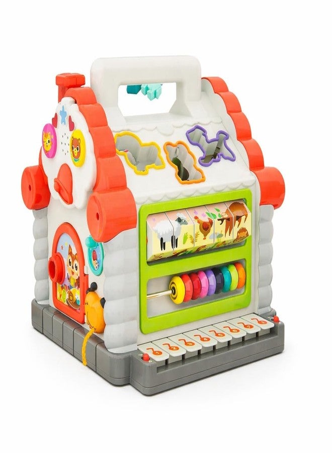 Yetli Musical Activity Cube for Kids | 6-in-1 Learning House with Shape Sorter, Piano Keyboard, Counting Beads, Gears & Sensory Activities | Educational Toy for Toddlers 18 Months+ - Image 1