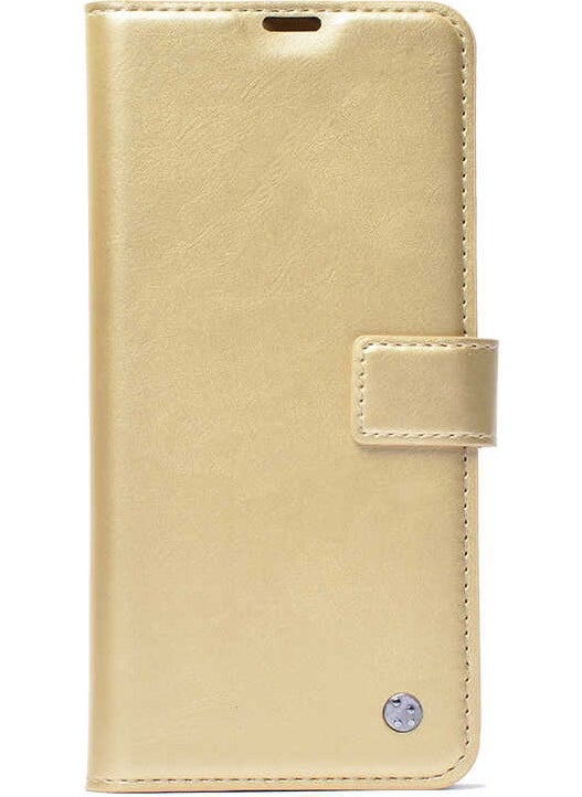 Nevarium - Apple iPhone 5 Case Leather Wallet Stand Case - Gold - Image 1