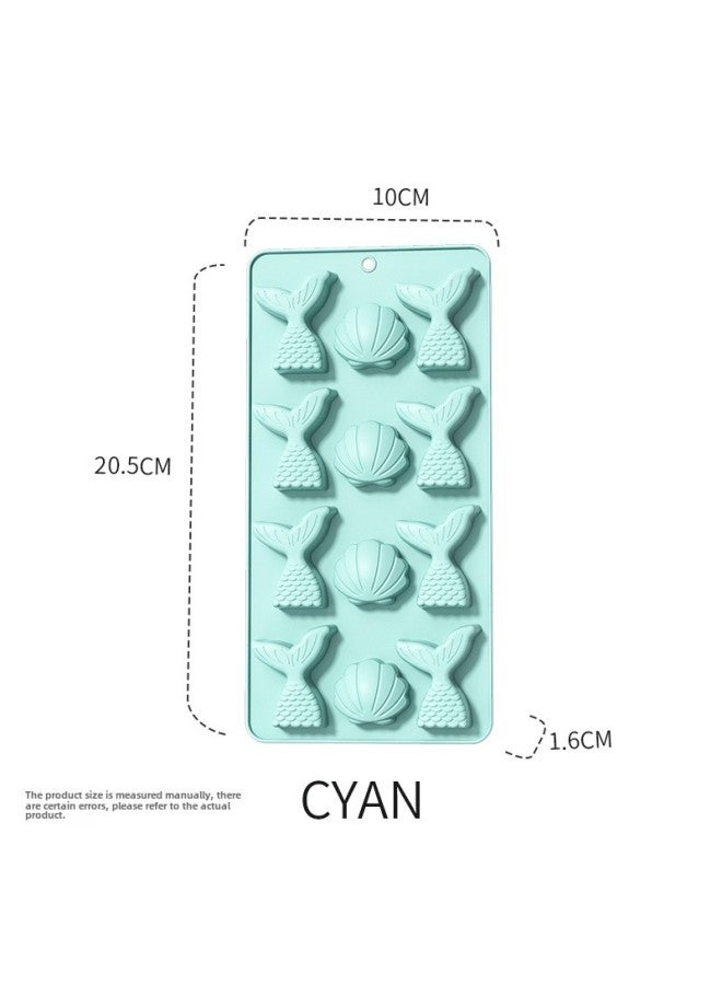 Silicone Pet Cake Mold Fish Bone Caterpillar Dog Footprint Chocolate Mold Pet Cookie Mold DIY Ice Cake-Color:YH1127 Blue - Image 1
