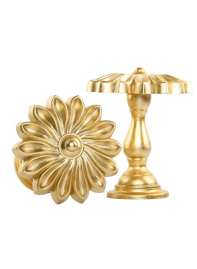 IDT 1 Pair Curtain Holdbacks Window Tie Backs Holders For Bedroom Wall Office Decor Home Sheer Blackout Drapes Blind Curtains Decorations Accessories Buckle Hooks Dark Golden Colour - Image 2