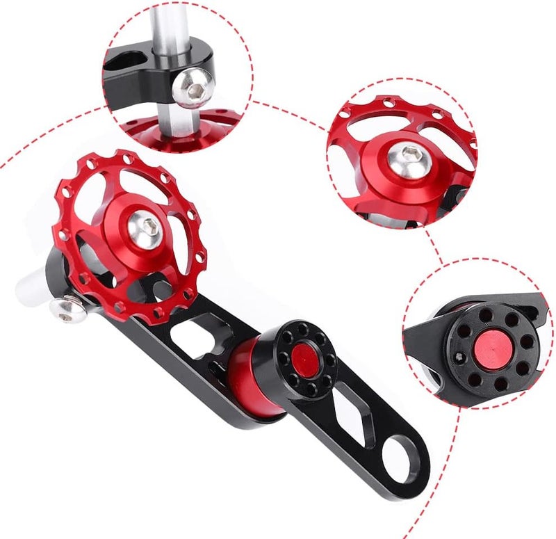 cheekyglo Bicycle Tensioner, Bike Speed Tensioner Aluminum Alloy Folding Bicycle Single Speed Chain Tensioner Rear Derailleur Guide Cycling Parts - Image 2