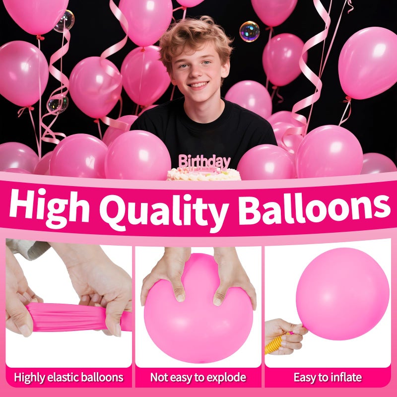 KAWKALSH 200pcs Pink Balloons 5 Inch, Small Mini Latex Balloons for Party Birthday Baby Shower Anniversary Festival Arch Garland Decoration - Image 4