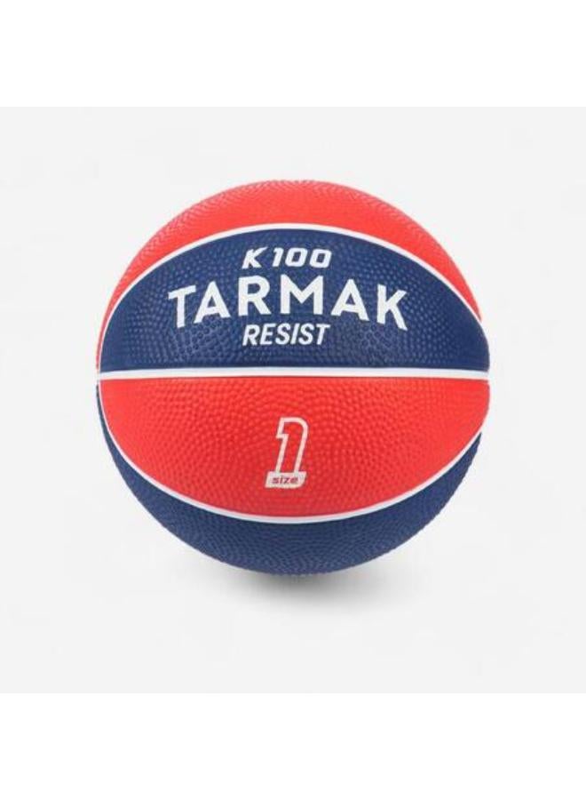 ترماك كرة سلة مقاس 1 مطاطية صغيرة للأطفال - أزرق/برتقالي - Image 1
