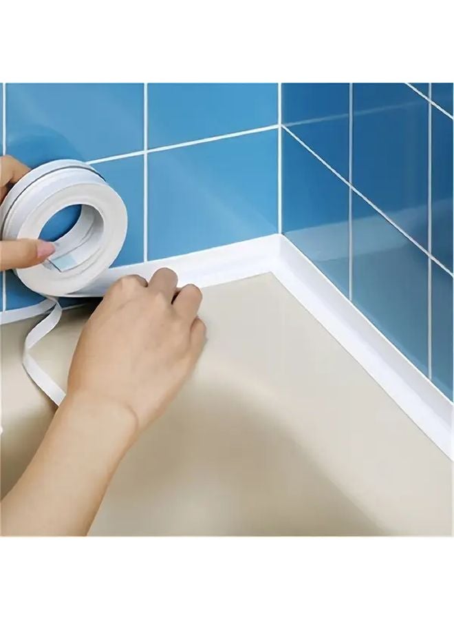 2 Rolls 3 8cm x 3 2m Waterproof Sealant Tape Peel and Stick Caulk Strip for Shower Bathtub Sink - Image 3
