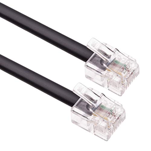 Keple RJ11 Cable ADSL 3ft Extension Lead Phone Cord Telephone Plug High Speed Xfinity Internet Broadband Male to Male Router and Modem to RJ11 Phone Socket/Microfilter/Landline Wire (Black) - Image 1
