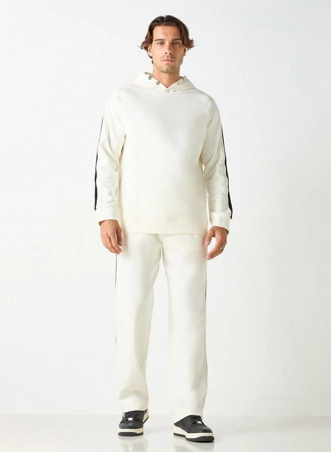 Iconic Iconic Tape Detail Hooded Sweatshirt with Raglan Sleeves