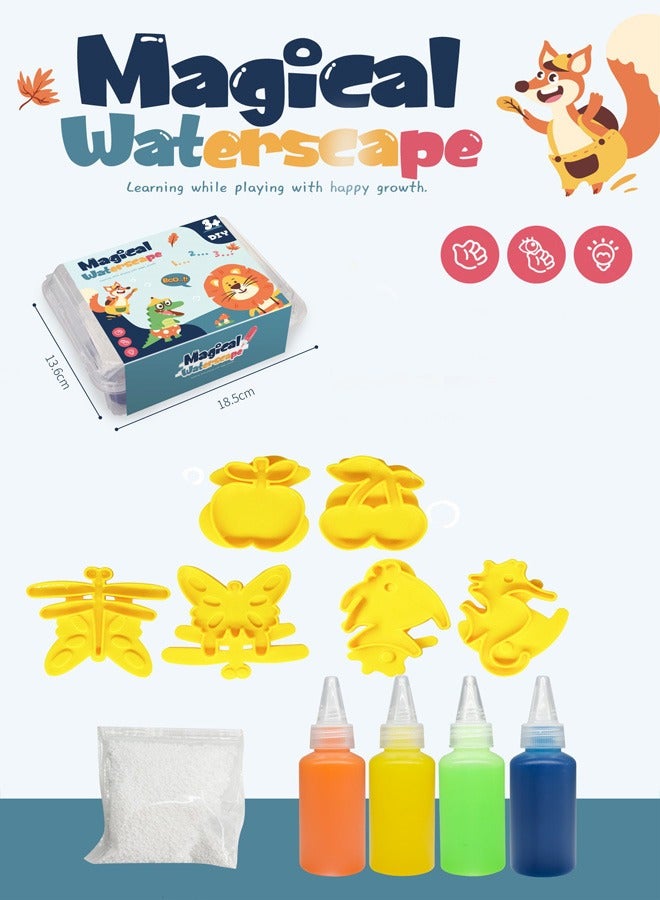 رَوَائِد مجموعة صنع كائنات بحرية جيلي للأطفال – طقم DIY مع علبة، 6 قوالب، 4 ألوان، ومسحوق سحري – مناسبة لعمر 6 سنوات فما فوق - Image 1