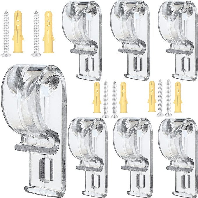 8PCS ROLLER SHADE CLEAR SAFTEY CHAIN RETAINER AND CORD GUIDE FIXATION HOOK P CLIP FOR ROLLER BLINDS CORD LOOP AND BEAD CHAIN TENSION DEVICE