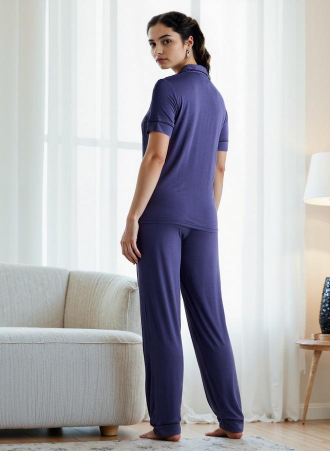 Aadaraya Piping Detail Pyjama Set - Image 2