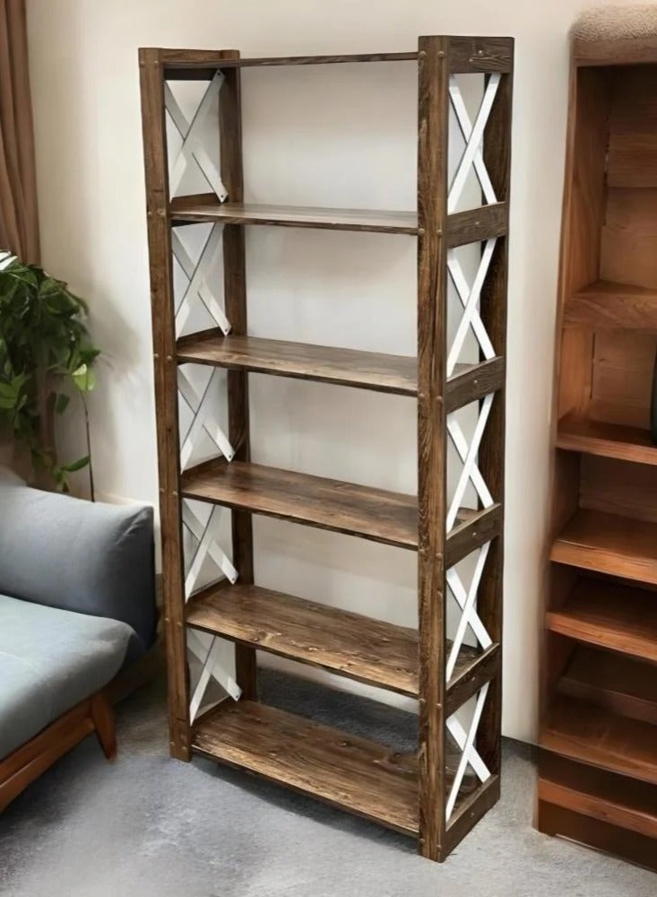 Storage cabinet with open shelves