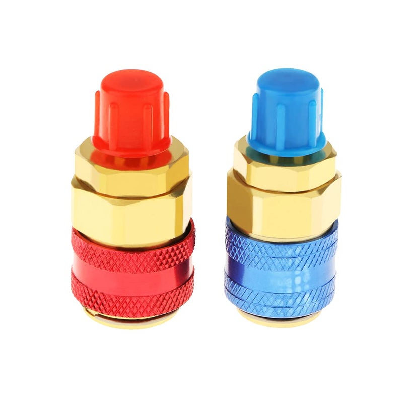 Joywayus Low High R134a AC Quick Connectors System Port Adapters Couplers for HVAC Auto Car Air Conditioning with Manifold Hose Gauge14 SAE HVAC