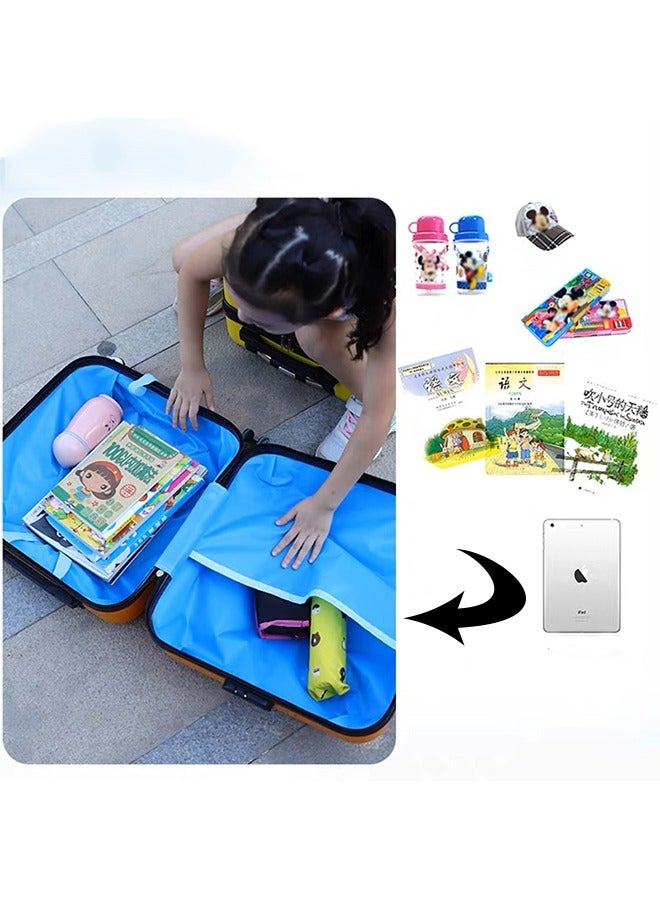 Kids Trolley Luggage,20 inch Children Portable Rolling Luggage Boarding Box,Designed for Boys and Girls Bear Cartoon Luggage with Universal Wheels (rose gold 20 inch) - Image 4