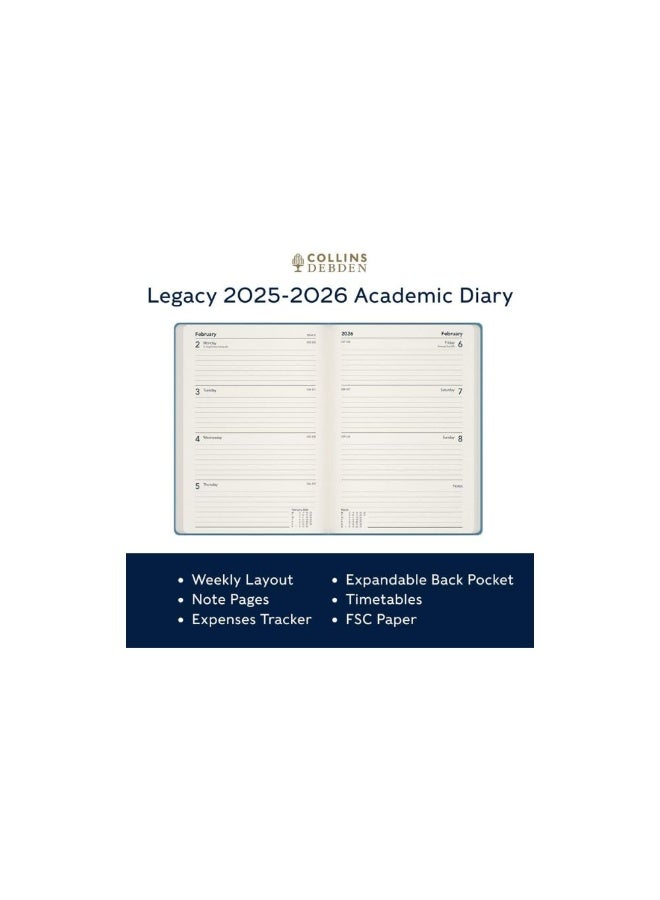 Collins Collins A6 Legacy 13 Month Mid/Academic Year Planner, July 2025-August 2026 - Week-to-View Diary-Yellow  - Image 4