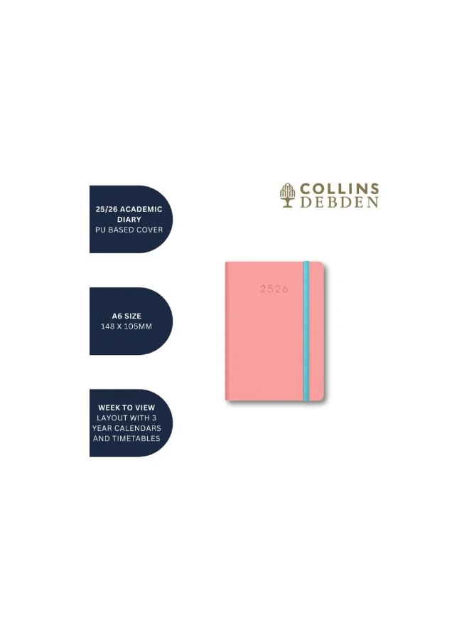 Collins Collins A6 Legacy 13 Month Mid/Academic Year Planner, July 2025-August 2026 - Week-to-View Diary-Yellow