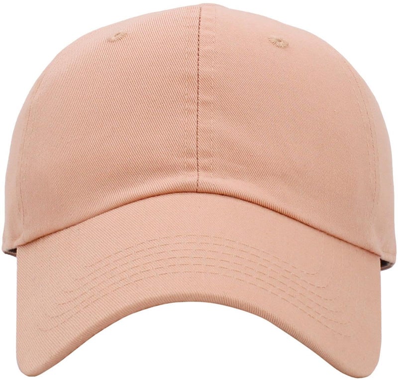 KBETHOSÂ® Classic Cotton Adjustable Low Crown Cotton Baseball Cap, Peach - Image 2