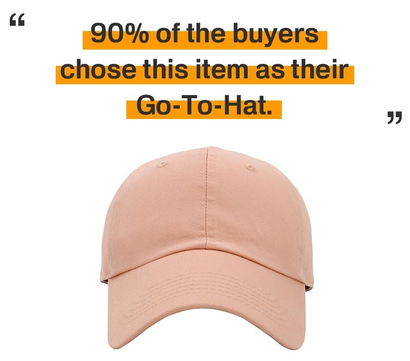 KBETHOSÂ® Classic Cotton Adjustable Low Crown Cotton Baseball Cap, Peach - Image 5