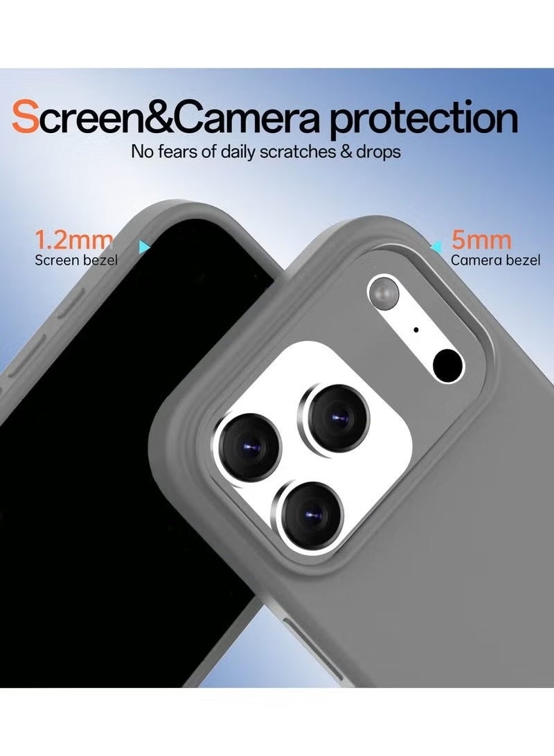 ELTRAZONE Soft Liquid Silicone Case Cover for Apple iPhone 17 Pro 5G (2025) – Shockproof Slim Fit Protective Phone Case with Anti-Scratch Microfiber Lining & Smooth Matte Finish – Grey (MCRPSN) - Image 3