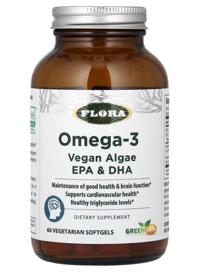Omega-3 Vegan Algae EPA & DHA 60 Vegetarian Softgels