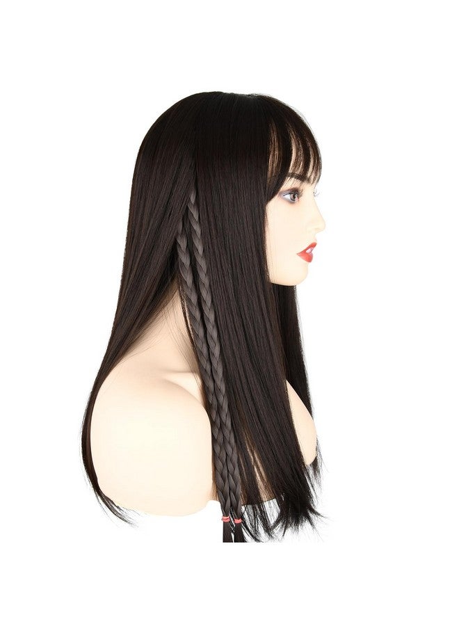 DIGUAN DIY Hairstyle Thin Double 3 Strands and Fishtail Plaited Synthetic Hair Braids Headband with Clip, Hair Accessory for Women, Girls (Thin Double, Natural Black) - Image 5