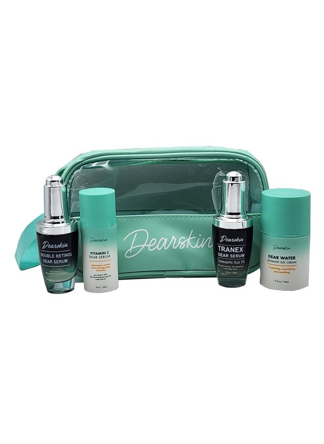 Dearskin - Radiant Glowing Skincare Gift Set Unveil Your Radiance With The Power Of Double Retinol Vitamin C Serum Tanex Dear Serum And Dear Water Gel Cream! - Image 1
