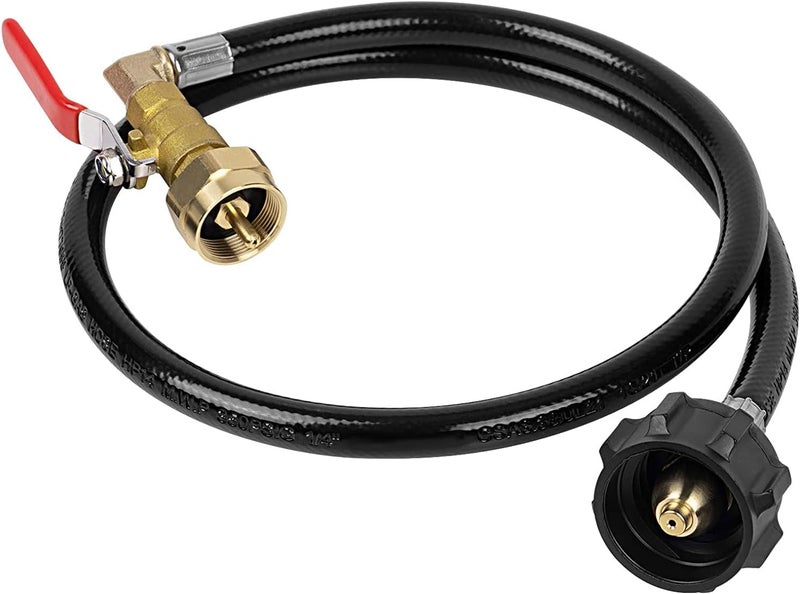 GASPRO 1 lb Propane Tank Refill Adapter Kit, 3 ft Hose with Safety Shutoff Valve, Easily Fill 1 lb Bottles from 20 lb Tank - Image 1