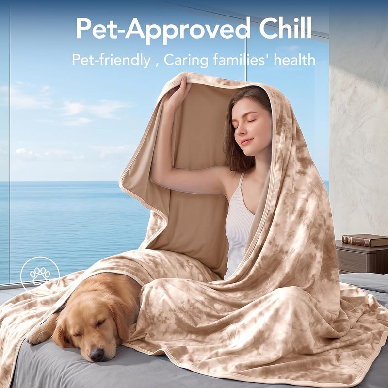 Topcee Cooling Blanket 60''x80'' for Hot Sleepers, Arc-Chill Q-Max>0.35 Double Sided Cold Blankets for Night Sweats, Cool Soft Lightweight Summer Blanket for Sofa Bed Couch, Gifts for Women Twin - Image 3