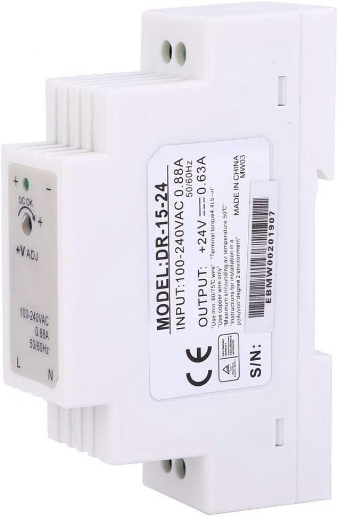 FTVOGUE DR 15 24 DIN Rail Power Supply, PWM Modulation, 24V Output, Automatic Cooling, Ideal for Industrial Control Equipment and Control Cabinets - Image 3