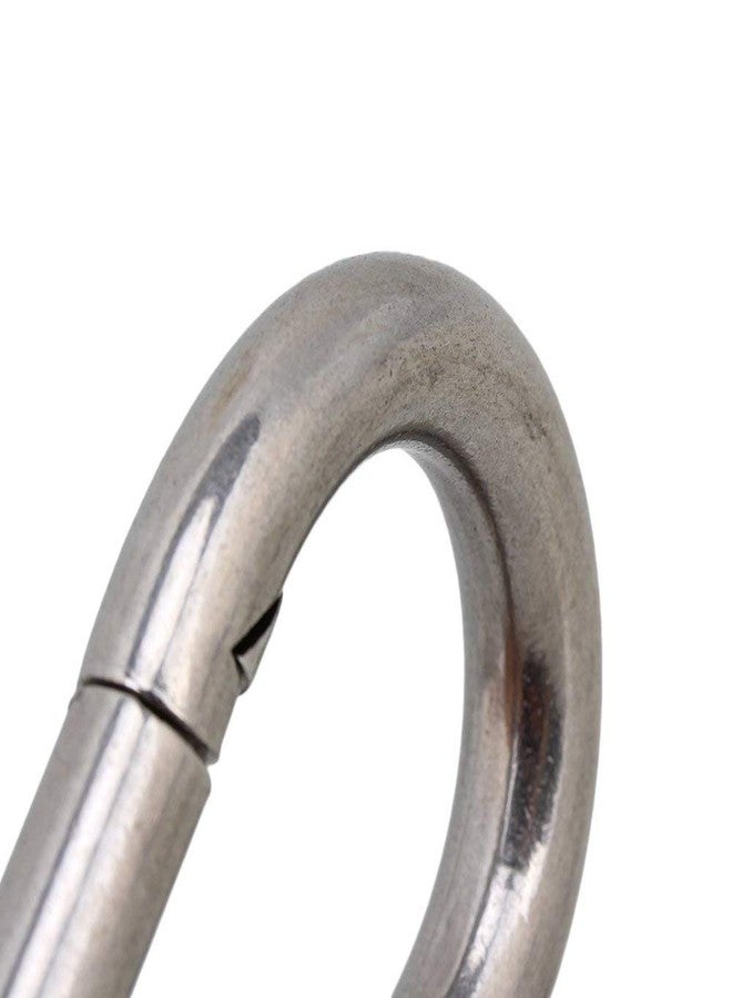 N.C NC 8mm Stainless Steel Spring Snap Hook Carabiner (Silver) - Pack of 2 - Image 5