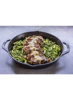 LODGE Seasoned Even Heat Distribution Cast Iron Dual Handle Skillet Black 26 cm L8SKLINT  - Image 3