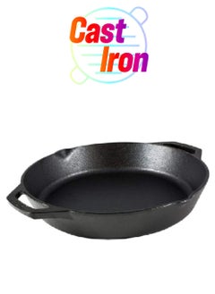 LODGE Seasoned Even Heat Distribution Cast Iron Dual Handle Skillet Black 26 cm L8SKLINT  - Image 1