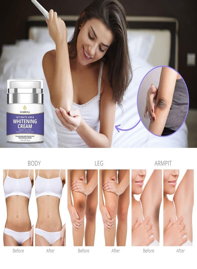 Famirosa Intimate Area Dark Spot Corrector Cream (2 Pack for Underarms & Delicate Areas – Moisturizing and Smoothing Cream for Bikini Line, Inner Thighs, Knees & Elbows – Gentle Daily Care Formula - Image 2