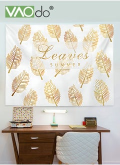 VAOdo Golden Leaf Tapestry Short Plush Simple Home Decoration Wall Hanging Live Broadcast Photo Background Free Installation Package 150 * 130CM  - Image 3