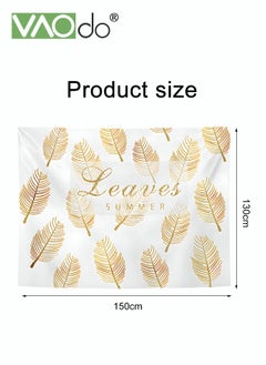 VAOdo Golden Leaf Tapestry Short Plush Simple Home Decoration Wall Hanging Live Broadcast Photo Background Free Installation Package 150 * 130CM  - Image 5
