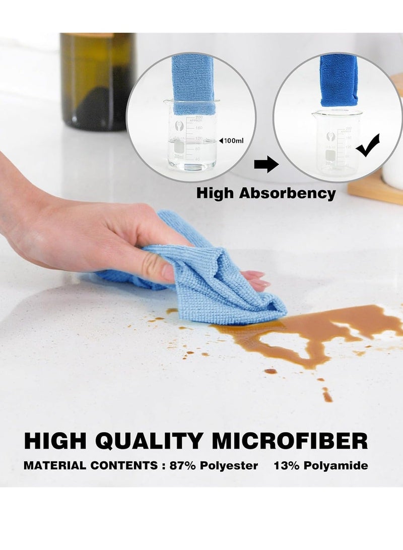 20 20 Planet CARE EVERYDAY 50 Pcs Microfiber Cleaning Cloth Roll, 30x30 cm Tear-Easy Sheets, Super Absorbent, Lint-Free & Reusable Towels for Car, Kitchen, Bathroom & Home, Multi-Purpose Cleaning Wipes (Blue) - Image 4