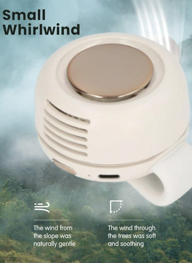 Snap-on fan, 5000mAh, hands-free 3-speed bladeless fan, super powerful motor, anti-curling air vent design, suitable for travel, outdoor, home, office, school, camping (white) - Image 4