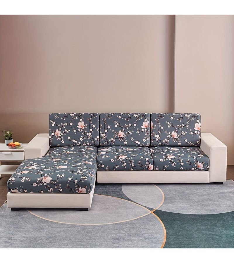 Elastic Printed Sofa Cover For Cushion And Backrest Size M All Seasons Living Room - Image 1