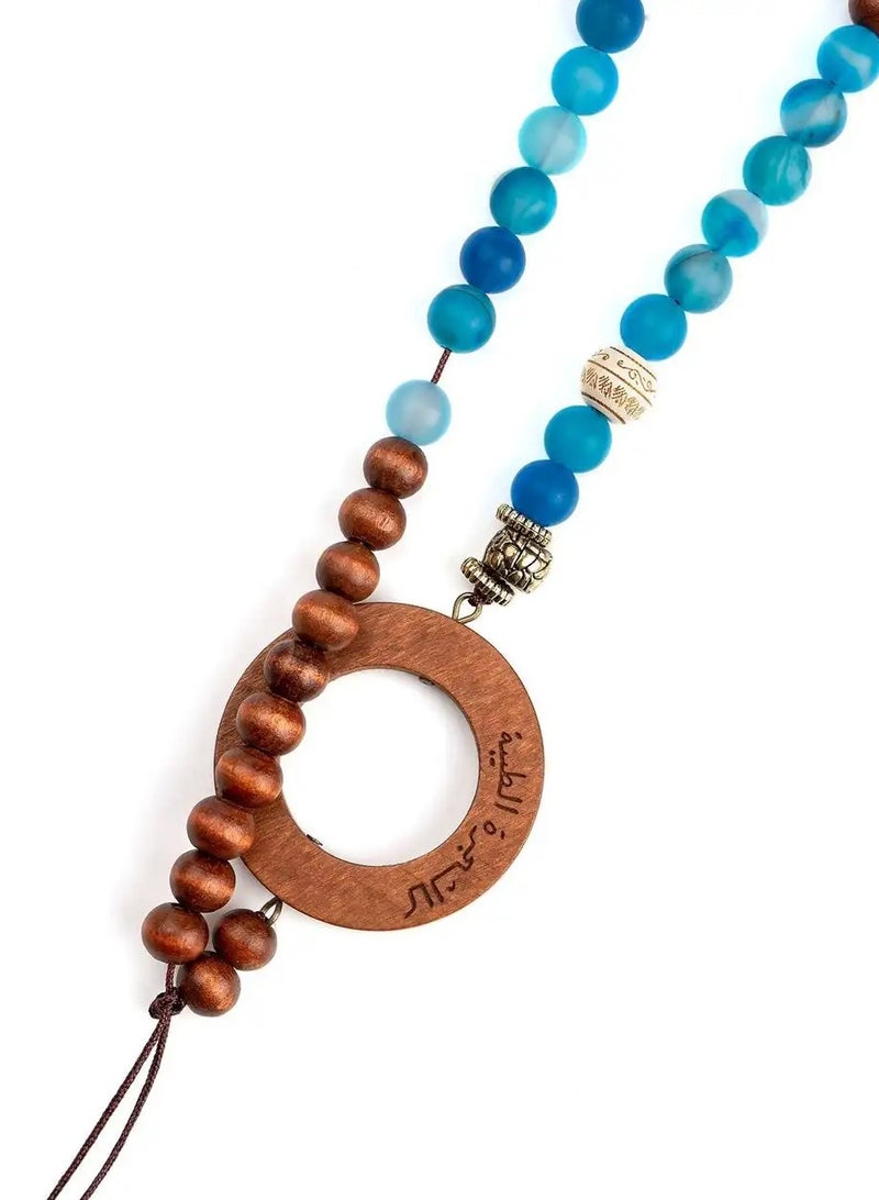 أم أم أيه من معدن الإنسان حامل الجوال والنظارة من خرز العقيق وخشب - Image 5