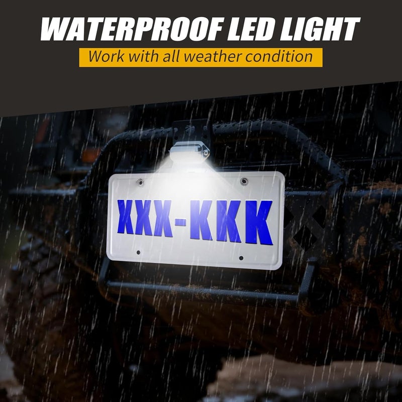 HJSIUTV UTV Plastic License Plate Holder with LED Light Street Legal Compatible with Truck RV Trailer Snowmobile Golf Cart Boat ATV Polaris RZR Ranger Can-Am Maverick X3 Outlander - Image 4