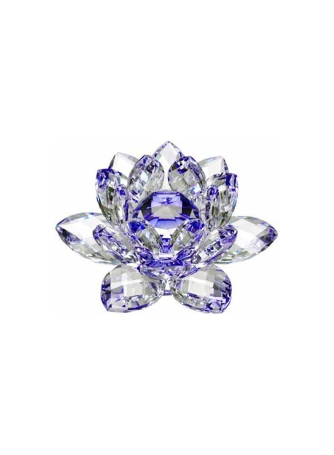 Julia Store Clear Crystal Lotus, Sparkle Crystal Flower, Hue Reflection, Glittering,Purity, Good Fortune,Wisdom,Feng Shui Ornaments,Home Decor,Party,Photography (5.5"/14cm, Blue)  - Image 1