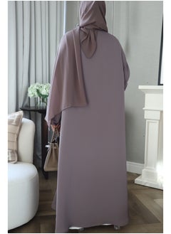Jimmy Le Bond Premium Nada Abaya with Scarf – Deep Purple  - Image 2