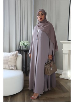 Jimmy Le Bond Premium Nada Abaya with Scarf – Deep Purple  - Image 1