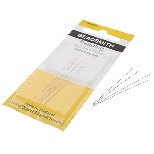 Beadsmith The Beadsmith English Beading Needles, Size 15, 4 Needles per Card, Made in England, Use for Loom Weaving Beadwork, Off-Loom Stitching and Jewelry Making with Seed Beads - Image 1