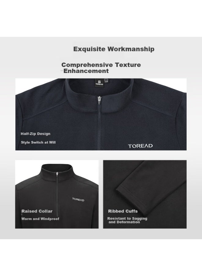 Toread Fleece Outdoor Warm Breathable Lightweight Jacket Liner Black M - Image 3