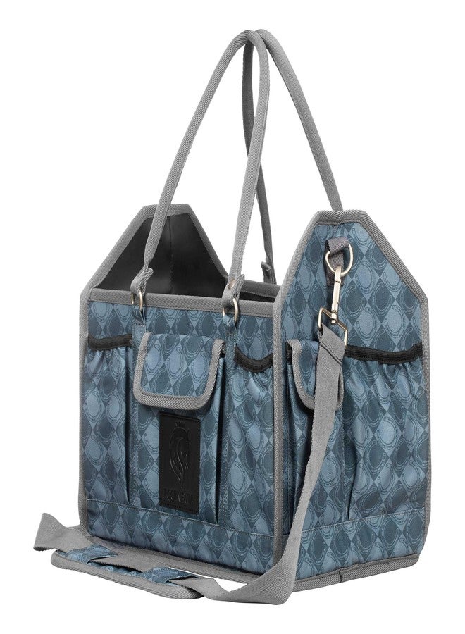 Equinavia Darby Large Collapsible Grooming Tote Bag for Horses, Dogs, Cats | Organizer with Shoulder Strap | 9" x 13" x 12" - Dark Grey/Light Grey - One Size - Image 1